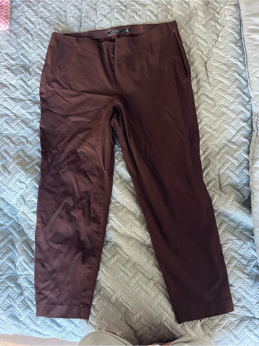 Lauren Ralph Lauren Women’s Brown Trousers Size 16W | Stretch Cotton Blend